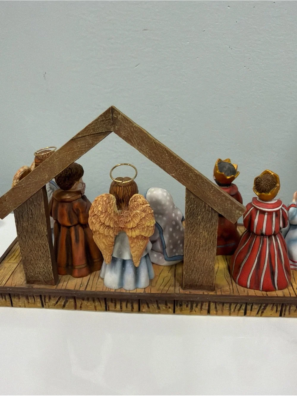 Holiday Nativity Figurine Set - Red, Blue, Brown